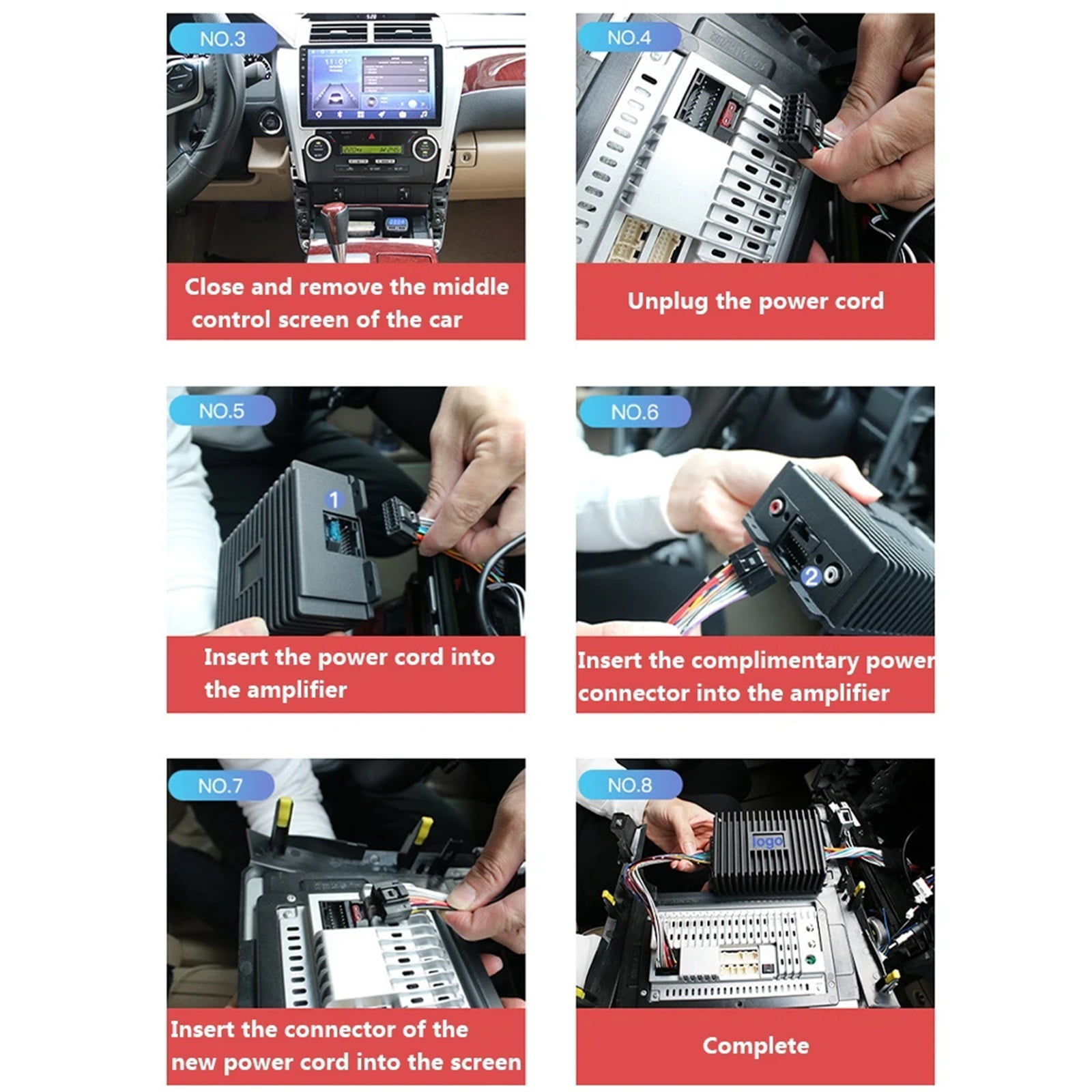 12V HIFI Professional DSP Amplifier RY-125AB Audio Stereo 4*80W High Power Car Home Amplifier ,Bass Treble Control