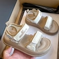 thumbnail image 5 of KPOPLK Toddler Girls Sandals Little Girl Summer Flat Sandal Baby Open Toe Outdoor Beach Holiday Dress Shoes(Khaki,8.5), 5 of 8