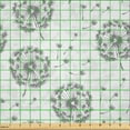 thumbnail image 2 of Ambesonne Botanical Fabric by the Yard Microfiber, Greyscale Dandelions, 2 Yards, Dimgray Pearl and White, 2 of 2