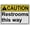 Warning Sign 2, variant on Weatherproof ANSI Restroom General Sign (Restrooms this way) 8 in" x 12 in" UV Resistant Indoor Outdoor Workplace Insdustrial Caution Danger Warning Sign