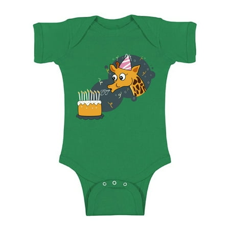 

Awkward Styles Giraffe Birthday Bodysuit Short Sleeve for Newborn Baby Cute Gifts for 1 Year Old Baby Boy Baby Girl Birthday Outfit Themed Party Funny Giraffe with a Birthday Cake One Piece Top
