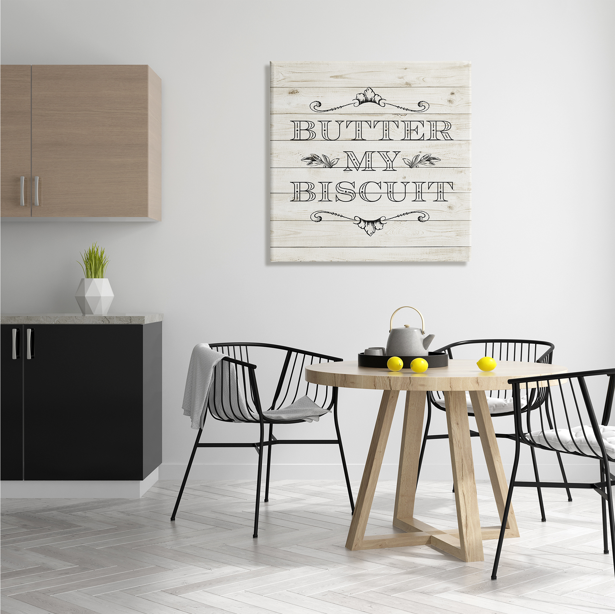 Stupell Indtries Butter My Biscuit Sign Charming Beige Country Pattern,30 x 30,Design by Sd Graphics Studio