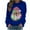 Blue, variant on Cavosen Christmas Sweatshirts for Women Crewneck Xmas Cute Santas Print Pullover Sweatshirts Raglan Long Sleeve Casual Loose Sweatshirt Tops Fall Winter Festival Party Clothes