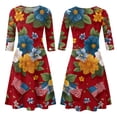 thumbnail image 6 of BOMYJESK 250th Anniversary USA Flag Floral Maxi Dress for Women American Flag Floral Boho Independence Day Summer Dresses 4th July Midi Dresses Casual Evening Dress for Party Yellow L, 6 of 7
