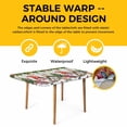 thumbnail image 4 of Grey Christmas Table Cloths for 4 Foot Rectangle Tables, Gnomes Xmas Tree Snowflake Gifts Patio Waterproof Elastic Fitted Tablecloths, Washable Rectangular Table Cover for Camping, 4 of 8