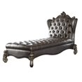thumbnail image 5 of ACME Versailles Faux Leather Tufted Chaise Lounge in Silver and Antique Platinum, 5 of 6