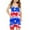 Blue-2, variant on Odeerbi 5-14 Years Teen Girls Summer Jumpsuit Independence Day Print Camisole Romper Casual Sleeveless Strap Overalls Bib Overall Shorts with Pockets