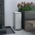 thumbnail image 3 of Innovaze 11.9 Gallon Trash Can, Stainless Steel Step on Slim Kitchen Garbage Can, Silver, 3 of 9