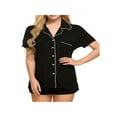 thumbnail image 5 of Fiomva 2PCs Short Sleeve Shirts Shorts Homewear Sleepwear Women Summer Casual Pajamas Sets, 5 of 5
