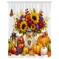 thumbnail image 6 of Thanksgiving Pumpkins Bathroom Shower Curtains with 12 Hooks Polyester Waterproof Shower Curtain for Stalls and Bathtubs Fall Maple Butterflies Sunflowers Decorative Bathroom Curtain 36x72 Inches, 6 of 7