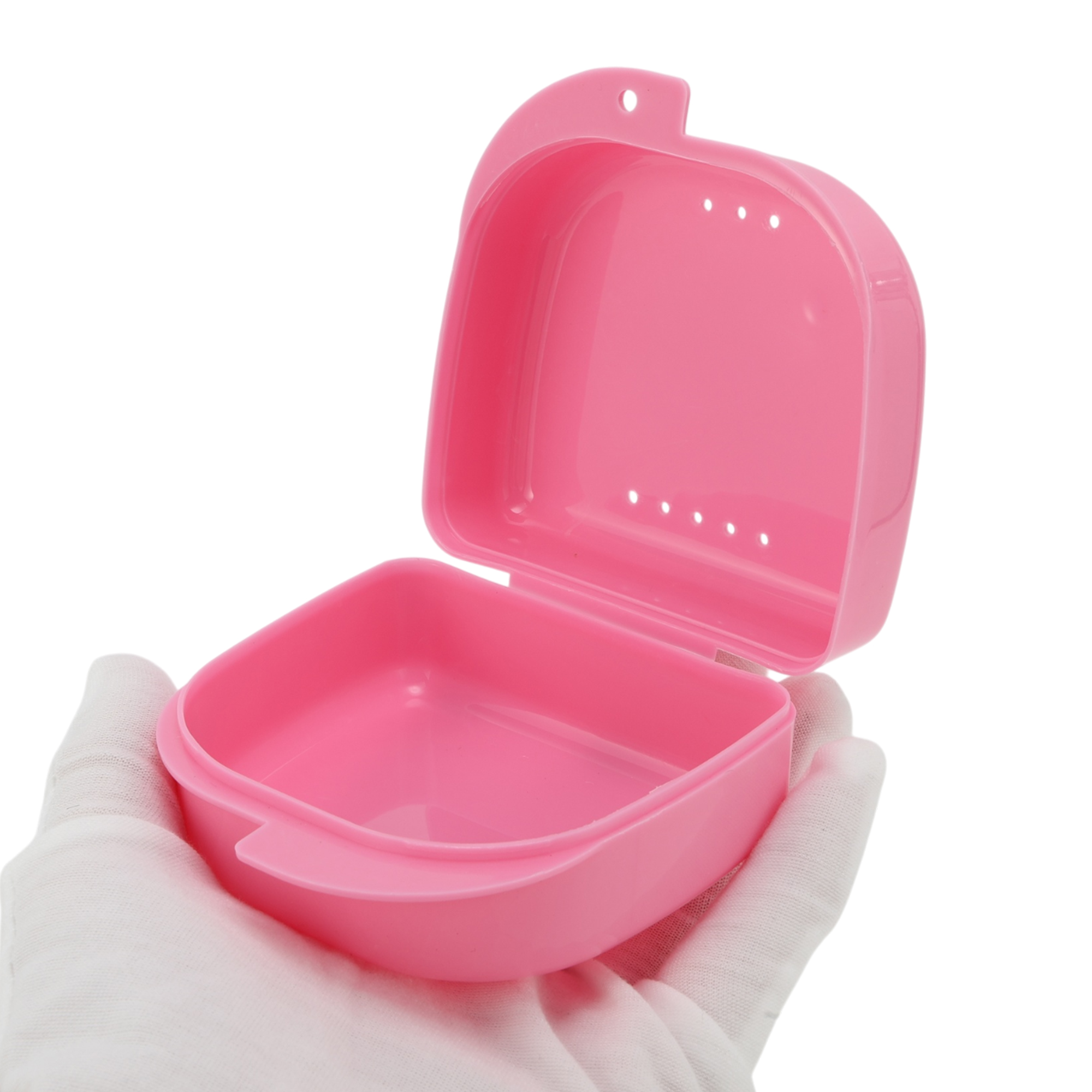 Unique Bargains Strapless Hole Portable Retainer Case Braces Box 1 Pc Pink