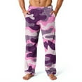 thumbnail image 2 of Garbnen Camo Pajama Pants Men Flannel Wide Leg Men's Sleep Pants Elastic Waist Baggy Fall Winter Warm Casual Plush Comfy Men Lounge Pants, 2 of 6
