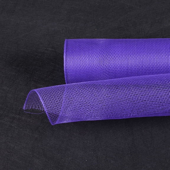 Purple - Floral Mesh Wrap Solid Color - ( 10 Inch x 10 Yards )