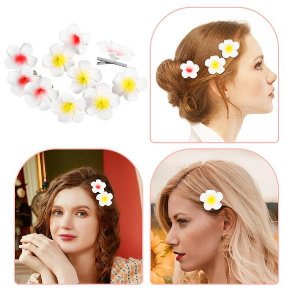 SEWCHICS Flower Hair Barrettes Assorted Colors Plastic Flower Hairpins Hair Accessories for Women Girls