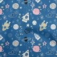 thumbnail image 1 of oneOone Silk Tabby Blue Fabric Galaxy Craft Projects Decor Fabric Printed By The Yard 42 Inch Wide, 1 of 4