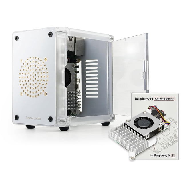 Gabinete Mini PC ElectroCookie para Raspberry Pi 5 con Cooler