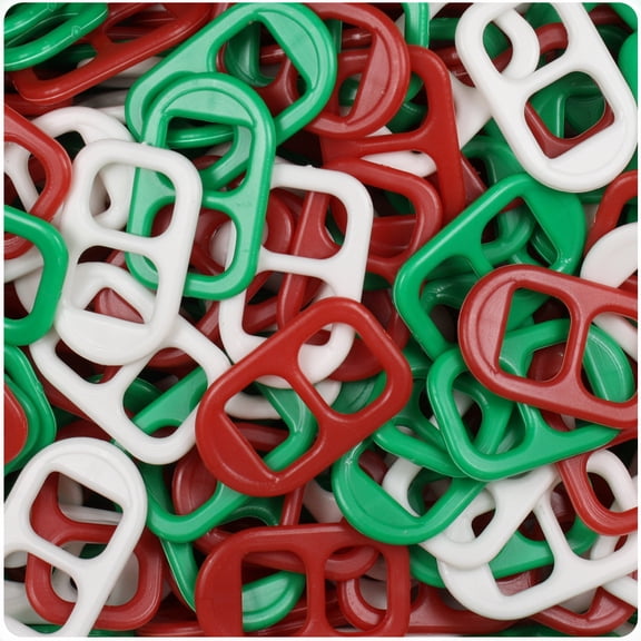 BeadTin Christmas Mix Opaque 25mm Soda Pop Tabs (2oz)