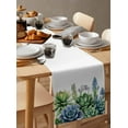 thumbnail image 6 of Succulent Botanical Table Runner 70 Inches, Summer Tropical Flowers Bed Runner Dresser Scarves Tabletop for Indoor Outdoor Parties/Ceremony/Banquet, 13" x 70", 6 of 8