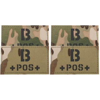 2pcs B Positive Blood Type Patch Camouflage Reflective Blood Type