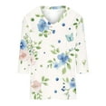 thumbnail image 4 of Blouses For Women Trendy Summer Sexy Womens Summer Tops Trendy Plus Size Vneck Long Sleeve Shirts For Women With Flowers Plus Size Cotton Blouses For Women 3X Women'S T Shirts V Neck, 4 of 4