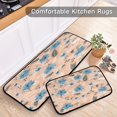 thumbnail image 5 of 2-Piece Kitchen Mat Set Non Slip Washable Floor Mats Decorative Rugs for Kitchen Sink Laundry Blue Flowers and Pink Leaves, 5 of 7