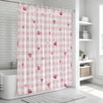 thumbnail image 6 of Valentine's Day Bathroom Shower Curtains with 12 Hooks Polyester Waterproof Shower Curtain for Stalls and Bathtubs Red Love Heart Romantic Pink Buffalo Plaid Decorative Bathroom Curtain 36x72 Inches, 6 of 9