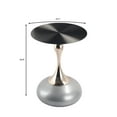 thumbnail image 5 of LeisureMod Wide Side Table with Black Stainless Steel Top Round Accent Table and Pedestal Base Modern End Table for Home, Living Room Savoy Series in Silver, 5 of 11