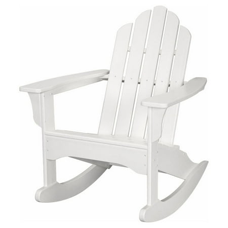 Hanover Outdoor Furniture All-Weather Contoured Adirondack Rocking Chair, White