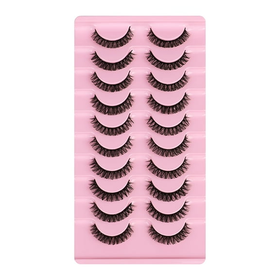 ACDANC 10 Pairs Reusable Self Adhesive Eyelashes No Glue or Eyeliner Needed Natural Thick False Lashes Extension