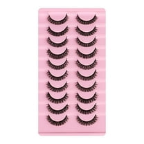 ACDANC 10 Pairs Reusable Self Adhesive Eyelashes No Glue or Eyeliner Needed Natural Thick False Lashes Extension