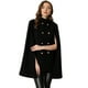 thumbnail image 1 of Abrigo de Capa para Mujer Abrigo de Invierno con Manga Corta y Doble Botonadura Negro L, 1 of 5