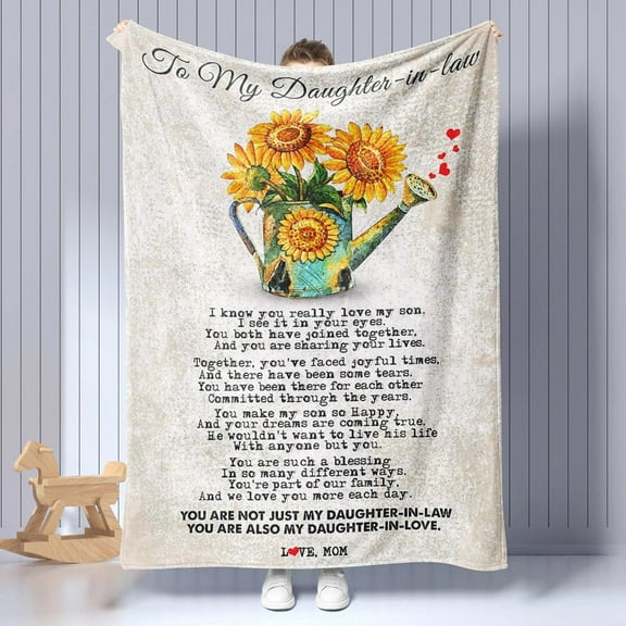 Fleece Blankets and Throws,to My Daughter in Law Soft Warm Fleece Throw Blanket,All-Season Blanket for Bedroom Couch Sofa Or Adults Kids 50"X40"