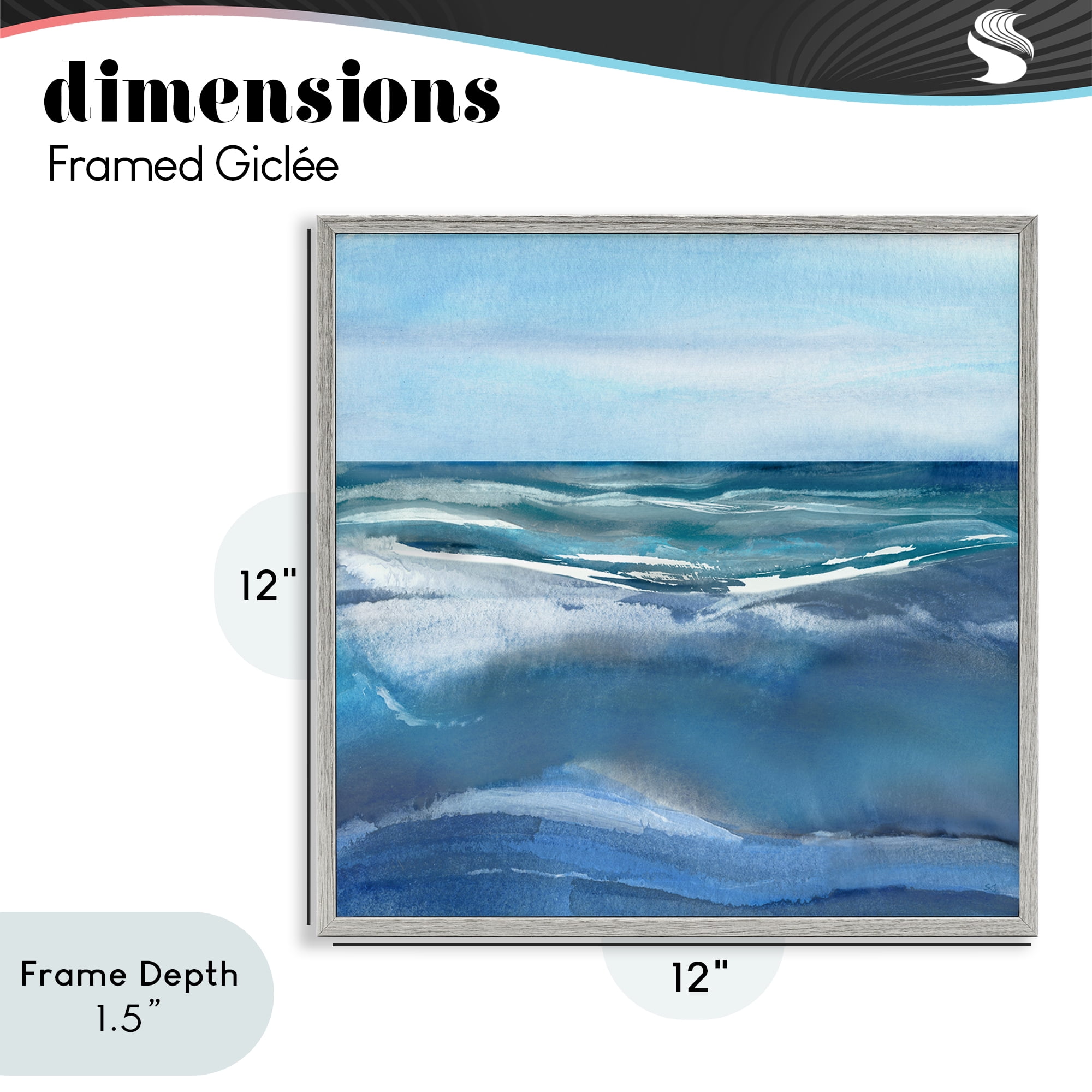 Stupell Industries Calm Seas under Soft Sky Gray Framed Giclee Art, design by Susan Jill