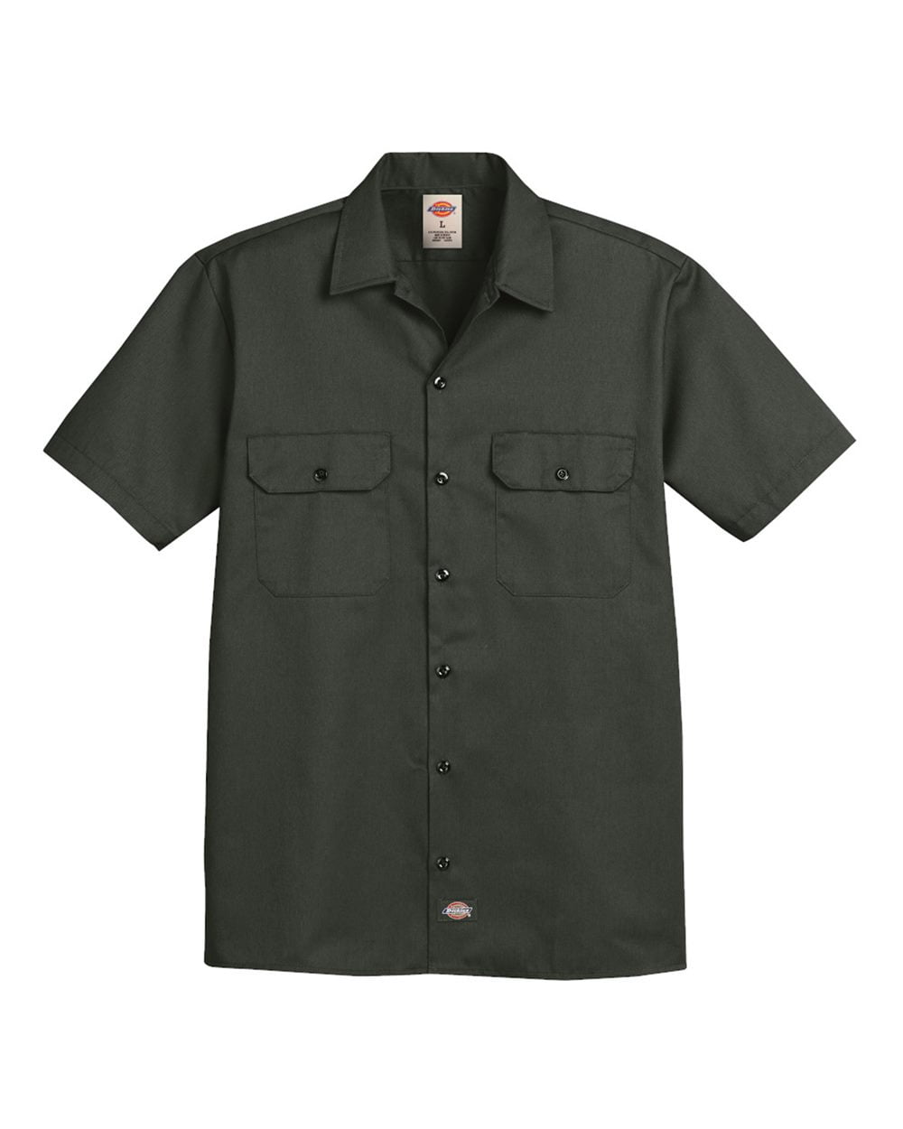 Dickies 2574 Short Olive - Shirt Work - Sleeve Green 5XL