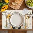 thumbnail image 4 of Yellow Gnomes Placemats Set of 4, Spring Floral Bees Daisy Branches Placemats for Dining Table, Place Mats for Kitchen Tabletop, Waterproof Wipeable Dining Table Mats Set, 4 of 9