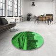 thumbnail image 4 of Ahgly Company Machine Washable Indoor Square Transitional Green Area Rugs, 3' Square, 4 of 7