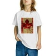 thumbnail image 6 of AUNVITO Boys Girls Casual Short Sleeve Cotton Top Maple Leaf Print Cute Fall Graphic Tee, 6 of 9