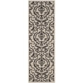 thumbnail image 2 of Safavieh Courtyard Dara Damask Indoor/Outdoor Runner Rug, Sand/Black, 2'3" x 10', 2 of 9