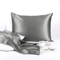 thumbnail image 4 of PiccoCasa 25 Momme Silk Pillowcase with Zipper Closure, Queen Grey, 4 of 8