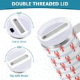 thumbnail image 3 of Yayeee 40oz Stainless Steel Tumbler with Straw and Handle Double-Wall Insulated Travel Water Bottle, Blue Stripes Lobster Pattern, 3 of 8