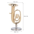 thumbnail image 2 of YSTINNG Miniature Tuba Model Brass Gold Plated Euphonium Mini Miniature Tuba Musical Instrument Model Gift With Base B311-3045, 2 of 7
