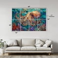 thumbnail image 2 of Stained Glass Style 8 Pack Art Acoustic Panels Sound Absorbing Underwater Octopus Delicate Coral blue Baroque Decorative Soundproof Wall Panels Self Adhesive for Nursery Game Room Bedroom 48"x32", 2 of 7
