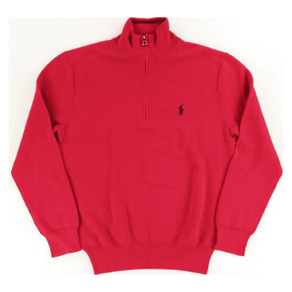 $138.00 Polo Ralph Lauren Men's 1/4 Zip Sweater, Red, 2XL