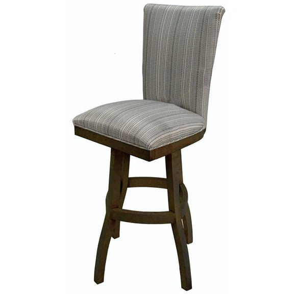 Tobias Designs 34" Swivel Wood Extra Tall Bar Stool in Natural Fun/Walnut