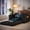 Black, variant on Boneless Loveseat, Lofka 59''Folding Floor Sofa Bed with 2 Pillows & Pockets for Small Spaces, Corduroy Cloud Sofa for Apartment Living Room, Gray