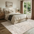 thumbnail image 4 of Lahome Area Rug for Living Room 6'x9', Machine Washable Neutral Farmhouse Rugs for Bedroom, Soft Non-Slip Low Pile Indoor Floor Accent Carpet for Office Entryway Nursery Dining Room - Beige, 4 of 10