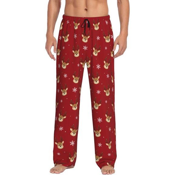 Hirioo Christmas Deer B for Women's PJ Pajama Pants Sleep Pants Women's Home Trousers with Pockets,S-3XL-Large