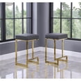 thumbnail image 2 of Dorrington Faux Leather Backless Counter Height Stool in Gray/Gold (Set of 2), 2 of 2