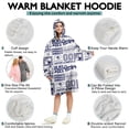 thumbnail image 5 of Blue Football Words Pattern Wearable Oversized Blanket,Wearable Blanket Hoodie for Adults,Cozy Hooded Blankets with Super Pockets,Super Warm Fuzzy Pullover for Women & Men, 5 of 6