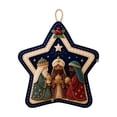 thumbnail image 5 of Christmas Felt Nativity Ornament, Star Shaped Hanging Decoration With Manger Donkey and Sheep for Christmas Tree Wall Door Window Wreath Holiday Decor, 2.36 inch D, 5 of 6